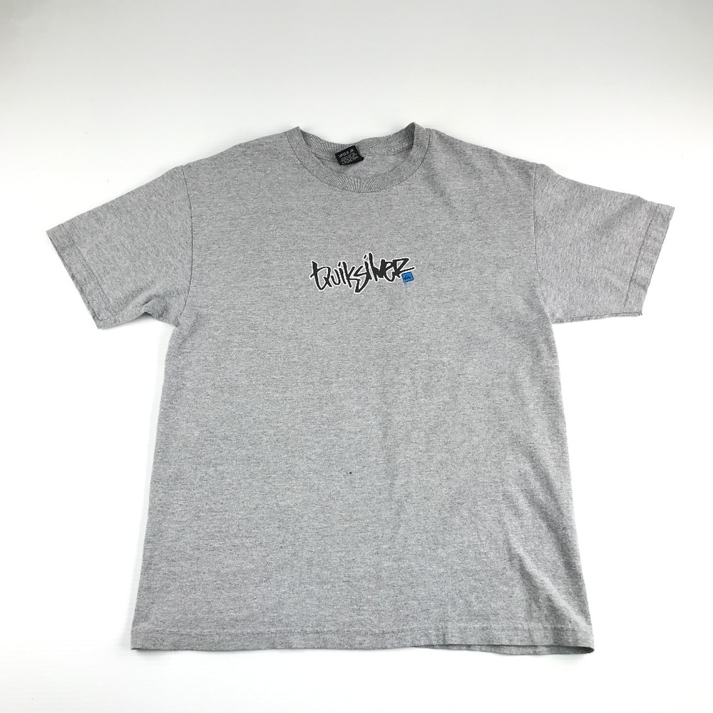 Vintage Quiksilver Mens Gray Graphic T Shirt Large